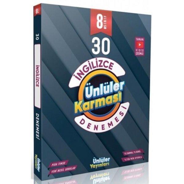 Ünlüler Yayınları 8. Sınıf İngilizce 30 Deneme - Ünlüler Yayınları - Image 1