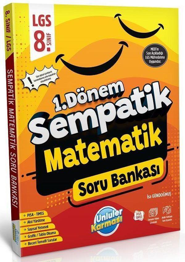 Ünlüler Yayınları 8. Sınıf Matematik Sempatik 1.Dönem Soru Bankası - Ünlüler Yayınları - Image 1