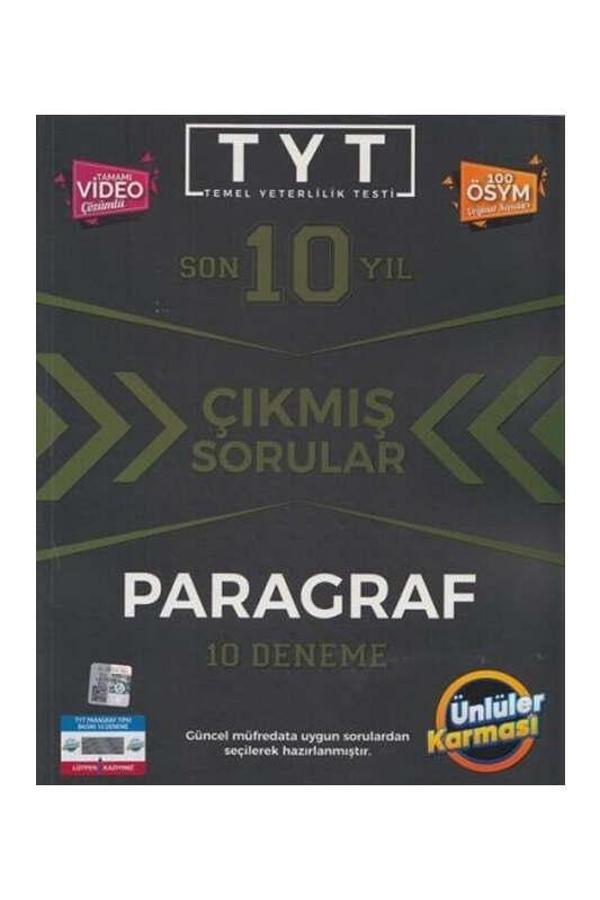 Ünlüler Yayınları Tyt Paragraf Son 10 Yıl Çıkmış Sorular 10 Deneme - Ünlüler Karması - Image 1
