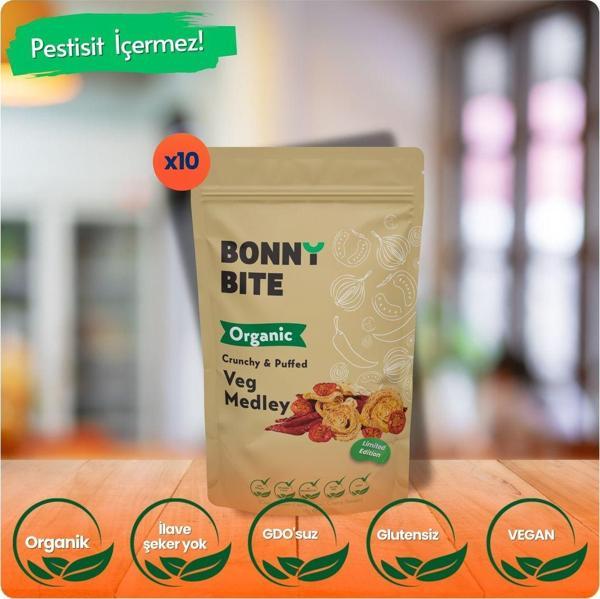 Bonny Bite Çıtır Sebze (Kapya Biber, Cherry Domates,Soğan) Atıştırmalığı 10'Lu Paket (18Grx10) - Image 1