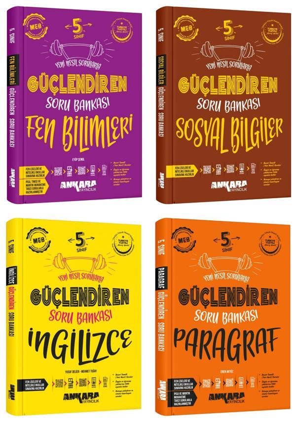Ankara 2025 5. Sınıf Fen Bilimleri + Sosyal + İngilizce + Paragraf Güçlendiren Soru Seti 4 Kitap Güncel Müfredat - Image 1
