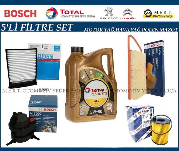 Peugeot 107 1.4 HDI Filtre Bakım Seti + Motor Yağı (2005-2010) - Image 1