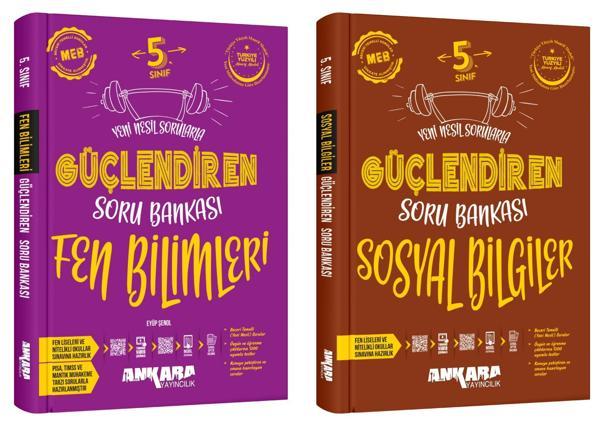 Ankara 2025 5. Sınıf Fen Bilimleri + Sosyal Bilgiler Güçlendiren Soru Bankası Seti 2 Kitap Güncel Müfredat - Image 1