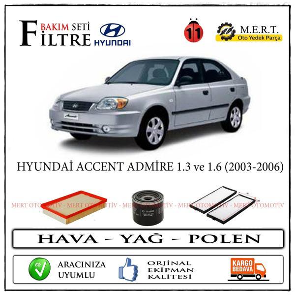 Accent Admire 1.3 / 1.6 Benzinli Filtre Bakım Seti (2002-2006) - Image 1