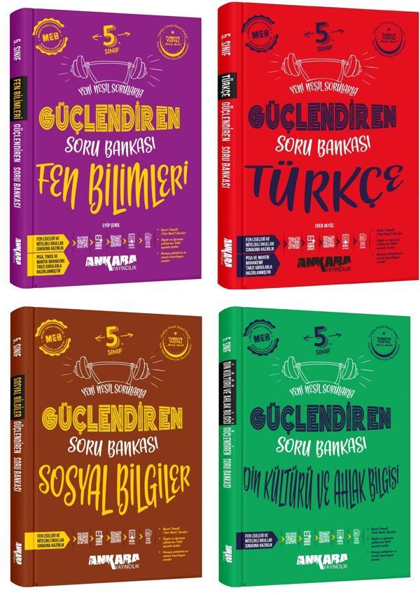 Ankara 2025 5. Sınıf Fen Bilimleri + Türkçe + Sosyal + Din Kültürü Güçlendiren Soru Seti 4 Kitap Güncel Müfredat - Image 1