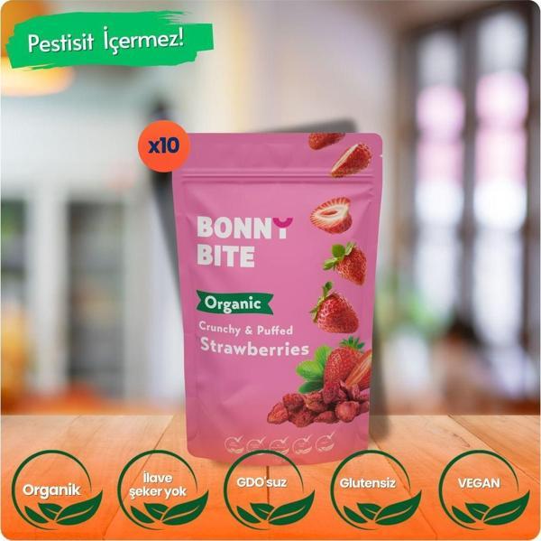 Bonny Bite Kurutulmuş Çıtır Çilek Atıştırmalığı 10'Lu Paket (18Grx10) - Image 1