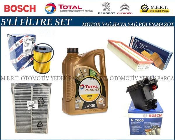 Citroen Berlingo 1.6 Hdi Euro 4 Yağ Bakım Filtre Seti (2008-2012) - Image 1