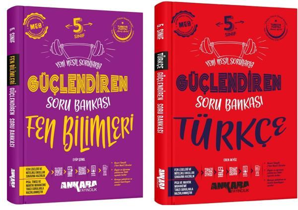 Ankara 2025 5. Sınıf Fen Bilimleri + Türkçe Güçlendiren Soru Bankası Seti 2 Kitap Güncel Müfredat - Image 1