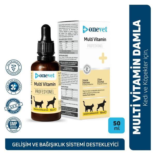 OneVet Multi Vitamin Kedi ve Köpekler İçin Gelişim ve Bağışıklık Destekleyici Damla 50 Ml - Image 1