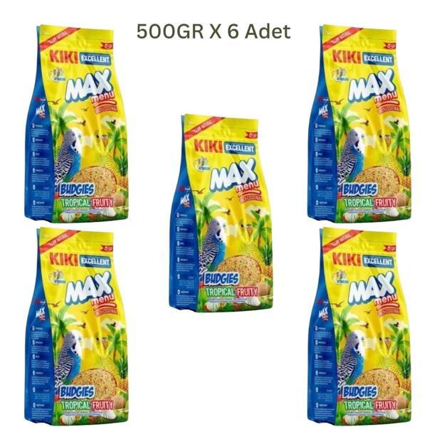 Kiki Excellent Max Menu Tropikal Meyveli Muhabbet Kuşu Yemi 6x 500 Gr - Image 1