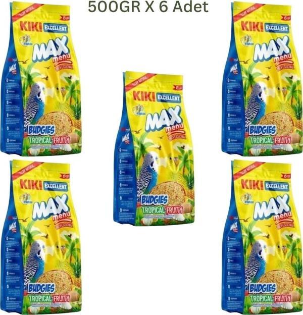 Kiki Excellent Max Menu Tropikal Meyveli Muhabbet Kuşu Yemi 6x 500 Gr - Image 1