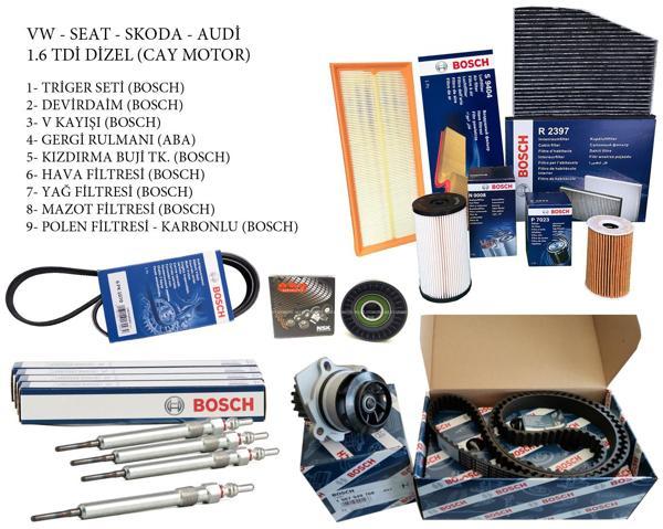Seat Altea 1.6 Tdi Bosch Komple Bakım Seti Filtreler Triger Buji - Image 1