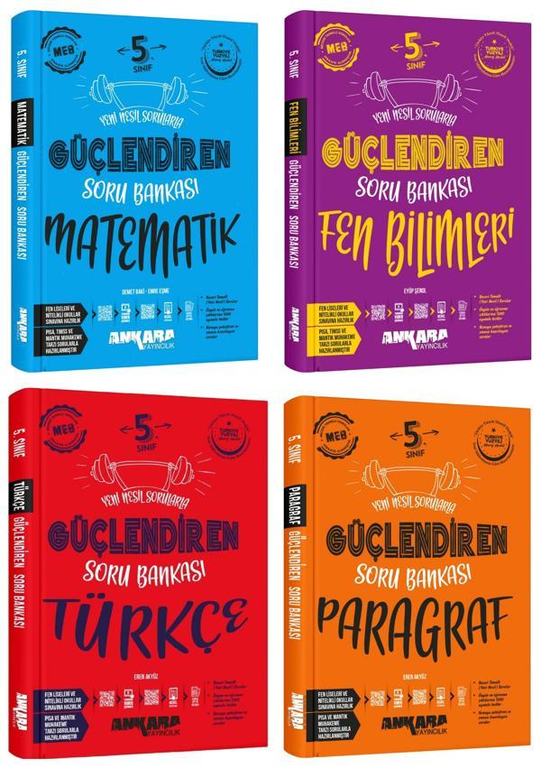 Ankara 2025 5. Sınıf Matematik + Fen Bilgisi + Türkçe + Paragraf Güçlendiren Soru Seti 4 Kitap Güncel Müfredat - Image 1