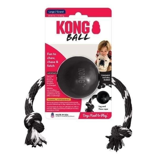 Kong Extreme Top İp Sallantılı Sesli Sert Plastik Köpek Oyuncağı Large Siyah - Image 1