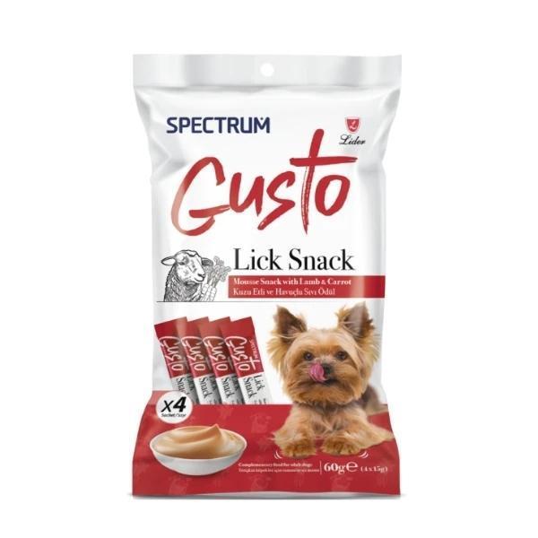 Spectrum Gusto Kuzu Etli ve Havuçlu Sıvı Yetişkin Köpek Ödül Maması 4x15 Gr - Image 1