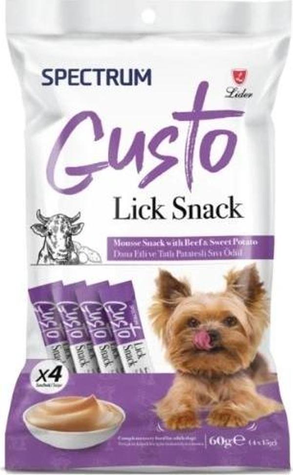 Spectrum Gusto Dana Etli ve Tatlı Patatesli Sıvı Yetişkin Köpek Ödül Maması 4x15 Gr - Image 1
