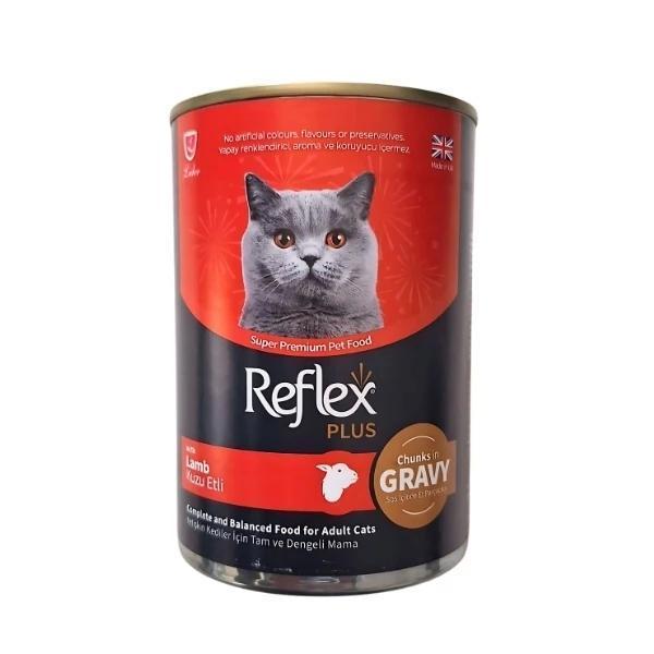 Reflex Plus Sos İçinde Et Parçacıklı Kuzu Etli Yetişkin Konserve Kedi Maması 400 Gr - Image 1