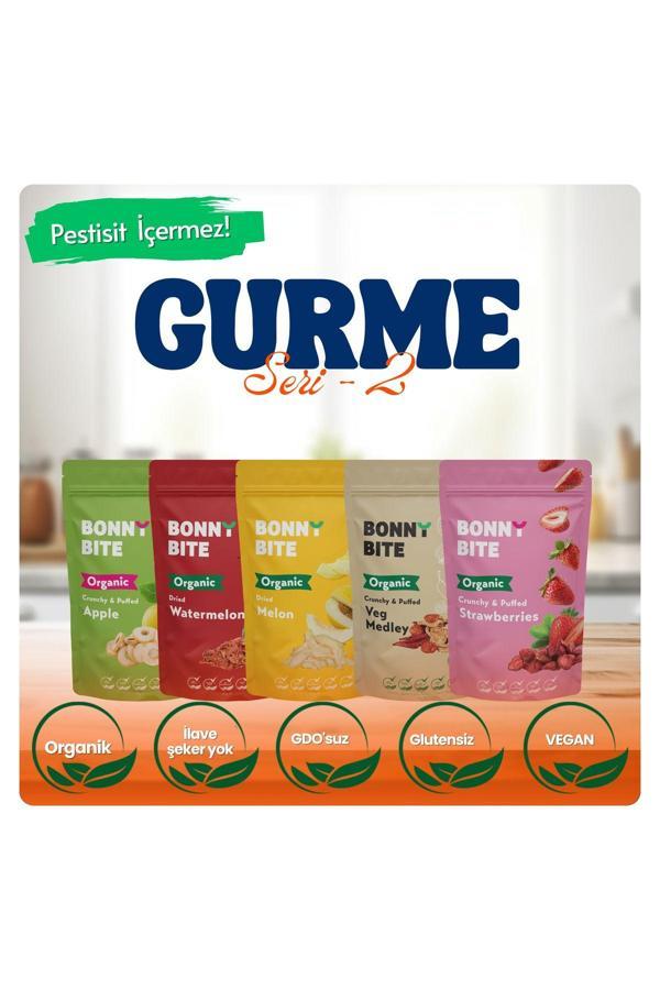 Bonny Bite Kurutulmuş Organik Elma, Karpuz, Kavun, Sebze & Çilek 5'Li Paketi (Gurme Serisi 2 ) - Image 1