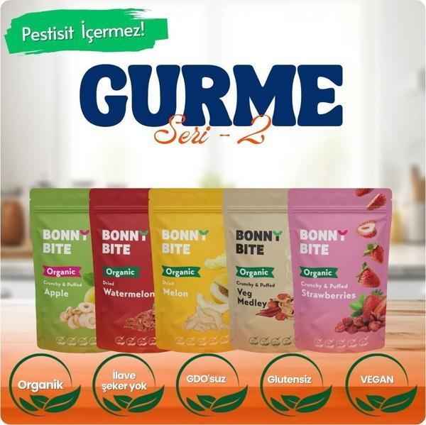 Bonny Bite Kurutulmuş Organik Elma, Karpuz, Kavun, Sebze & Çilek 5'Li Paketi (Gurme Serisi 2 ) - Image 1