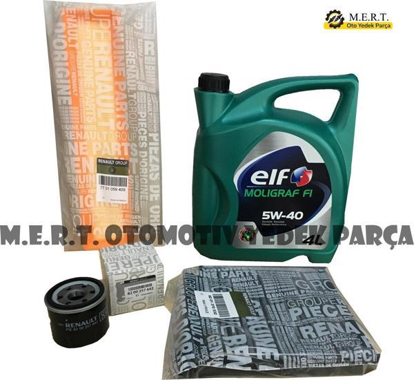 Renault Clio 3 1.2 16V Yağ Bakım Filtre Seti (2005-2012) Elf 5W40 - Image 1