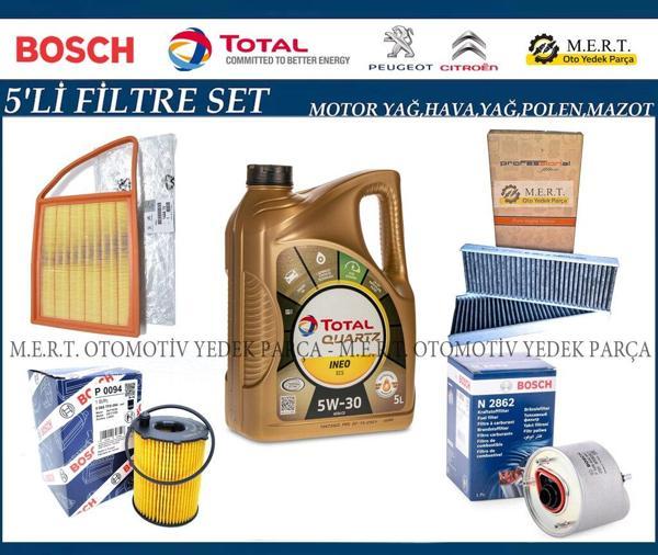 Peugeot 301 1.6 Hdi Euro 5 Filtre Bakım Seti + Motor Yağı - Image 1