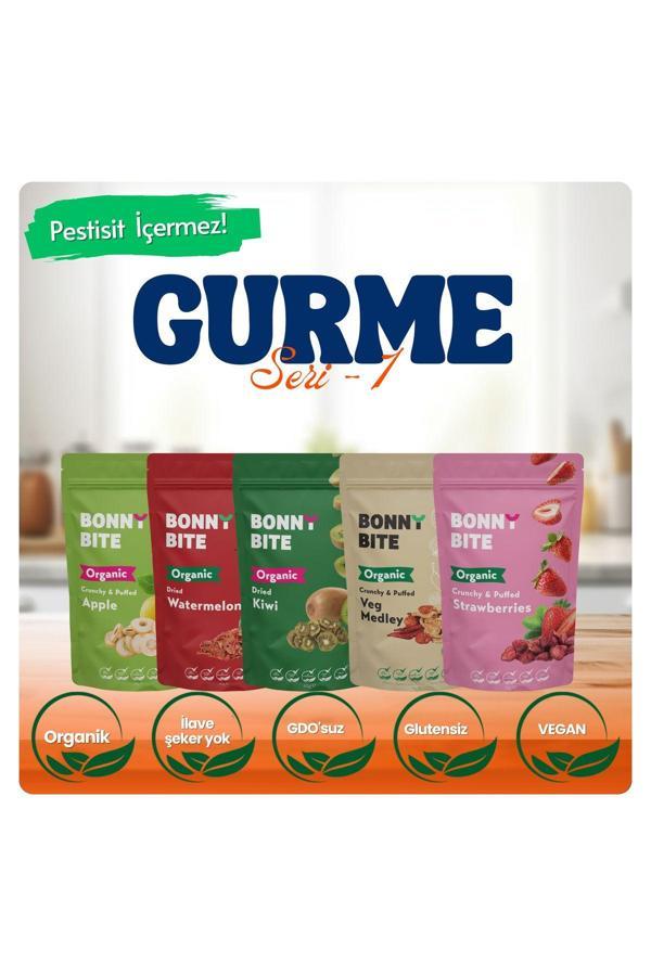 Bonny Bite Kurutulmuş Organik Elma, Karpuz, Kivi, Sebze & Çilek 5'Li Paketi (Gurme Serisi 1) - Image 1