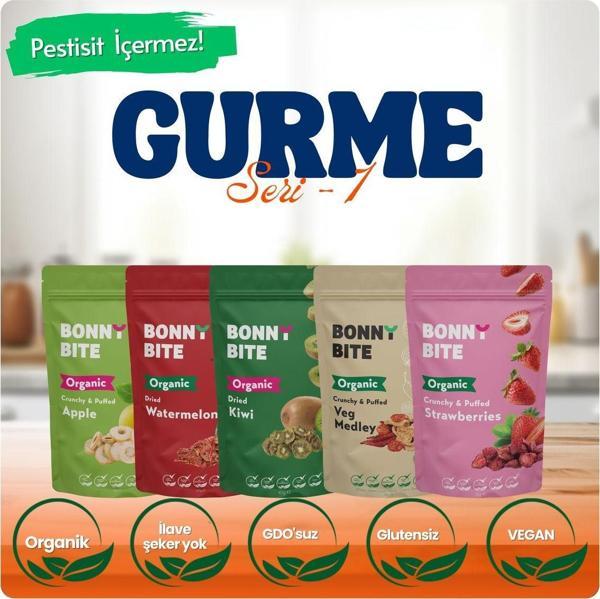 Bonny Bite Kurutulmuş Organik Elma, Karpuz, Kivi, Sebze & Çilek 5'Li Paketi (Gurme Serisi 1) - Image 1