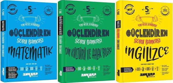 Ankara 2025 5. Sınıf Matematik + İngilizce + Din Kültürü Güçlendiren Soru Bankası Seti 3 Kitap Güncel Müfredat - Image 1