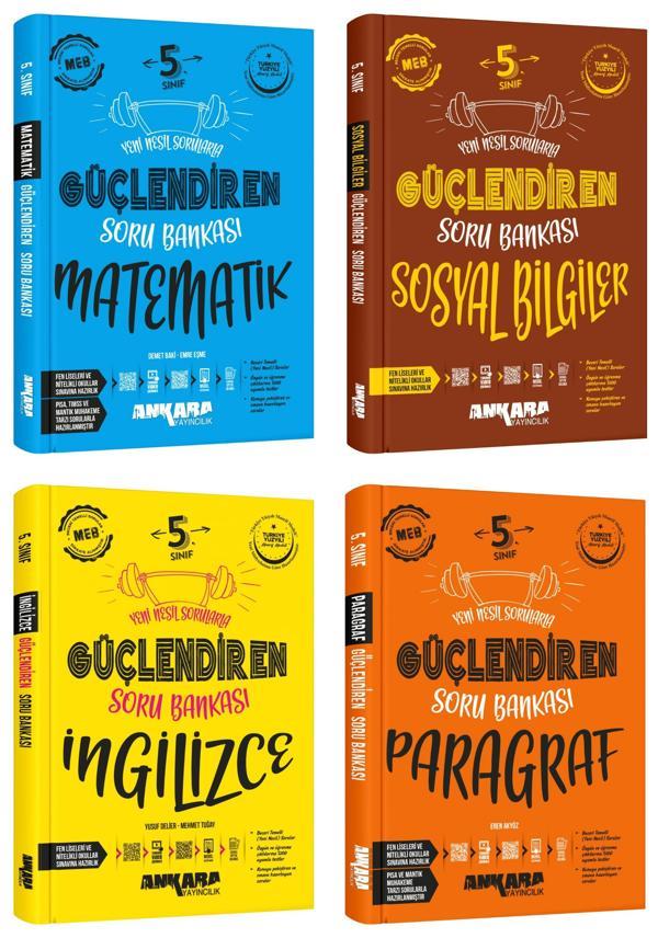 Ankara 2025 5. Sınıf Matematik + Sosyal + İngilizce + Paragraf Güçlendiren Soru Seti 4 Kitap Güncel Müfredat - Image 1