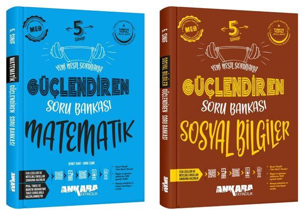 Ankara 2025 5. Sınıf Matematik + Sosyal Bilgiler Güçlendiren Soru Bankası Seti 2 Kitap Güncel Müfredat - Image 1
