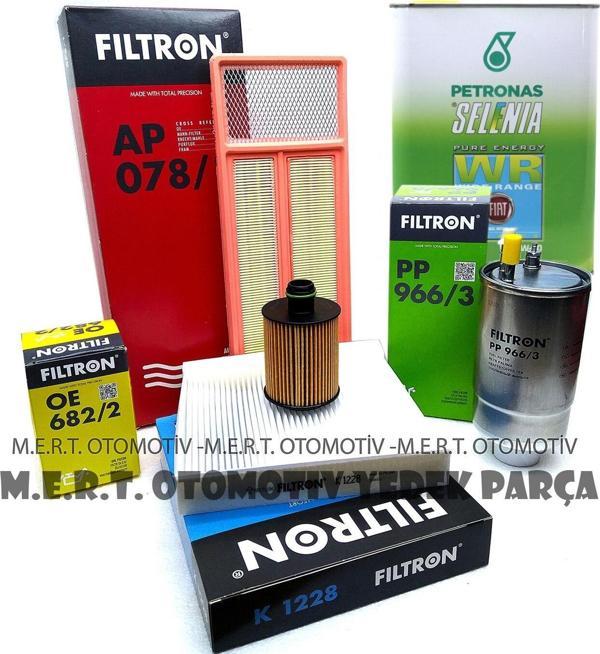 Fiat Linea 1.3 Euro 5 Yağ Bakım Filtre Seti Filtron + Selenia - Image 1