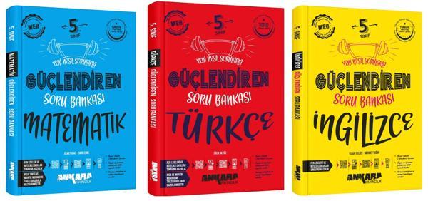 Ankara 2025 5. Sınıf Matematik + Türkçe + İngilizce Güçlendiren Soru Bankası Seti 3 Kitap Güncel Müfredat - Image 1