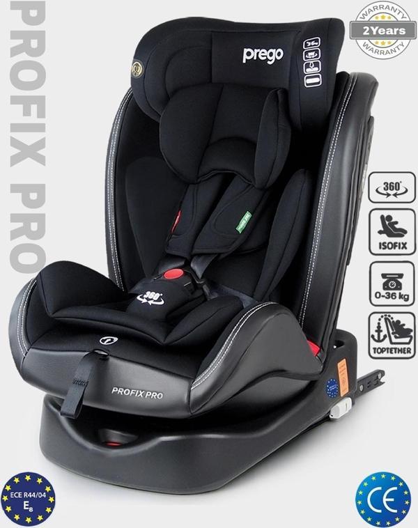 Prego Profix Pro 360 Derece Dönebilen Siyah Isofixli 0-36 kg Oto Koltuğu - Image 1
