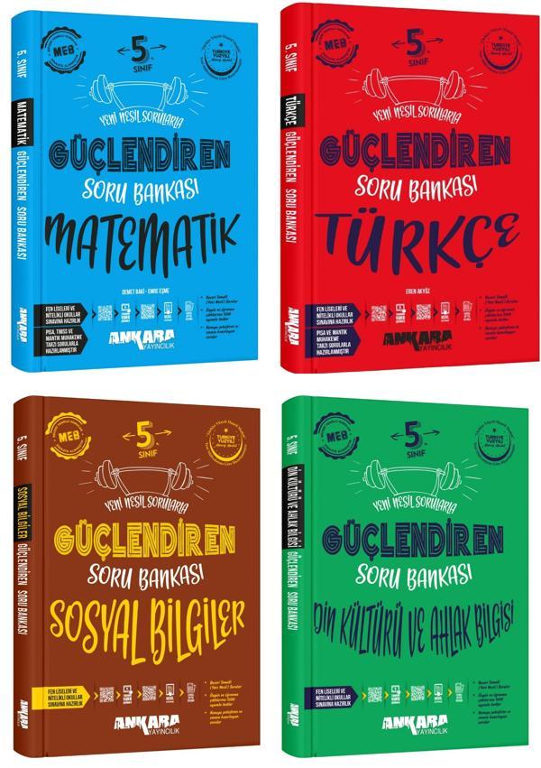 Ankara 2025 5. Sınıf Matematik + Türkçe + Sosyal + Din Kültürü Güçlendiren Soru Seti 4 Kitap Güncel Müfredat - Image 1