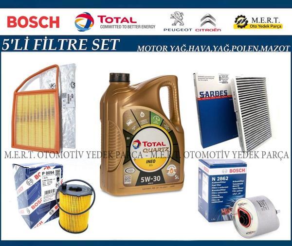 Citroen C4 1.6 E-Hdi Filtre Bakım Seti + Motor Yağı - Image 1