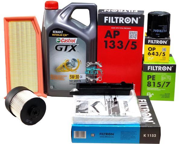 Duster 1.5 Dci Filtre Bakım Seti + Castrol 5W30 - Image 1