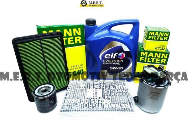 Nissan Qashqai 1.5 Dci Yağ Bakım Filtre Seti 2014-2018 Mann + Elf - Image 1