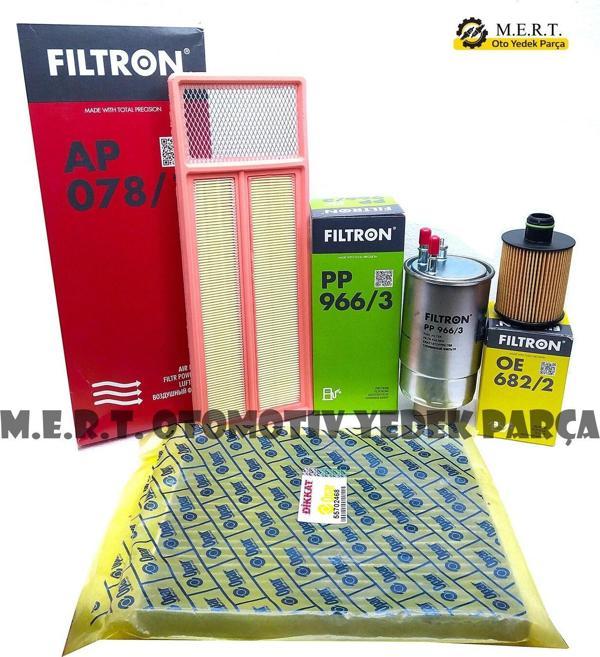 Fiat Punto 1.3 Multijet Euro 5 Filtron Filtre Bakım Seti 2012+ - Image 1