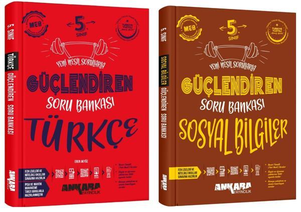 Ankara 2025 5. Sınıf Türkçe + Sosyal Bilgiler Güçlendiren Soru Bankası Seti 2 Kitap Güncel Müfredat - Image 1