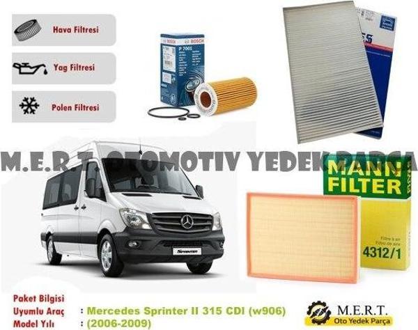Mercedes Sprinter 315 Cdı W906 Filtre Bakım Seti (2006-2009) - Image 1
