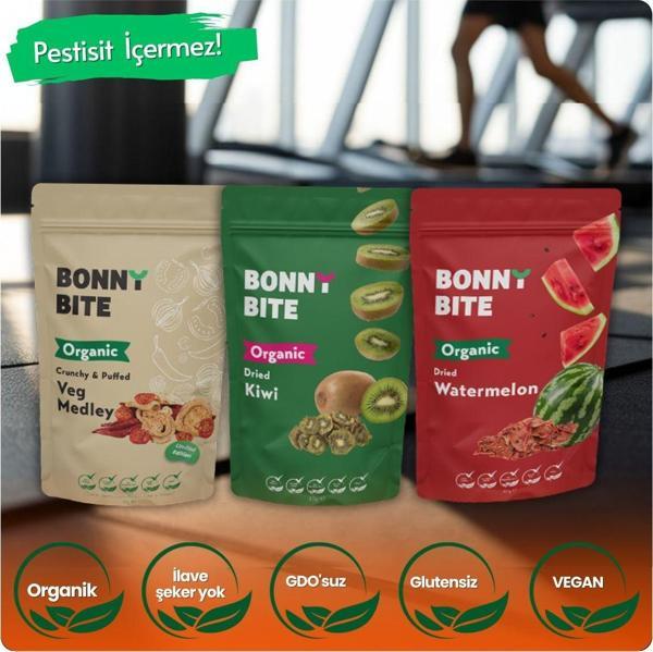 Bonny Bite Kurutulmuş Organik Sebze, Kivi & Karpuz 3'Lü Paketi - Image 1