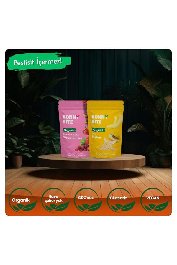 Bonny Bite Organik Çıtır Çilek & Kurutulmuş Kavun İkili Paketi - Image 1