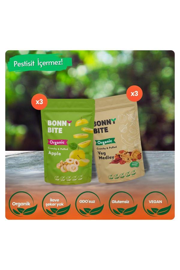 Bonny Bite Organik Çıtır Elma & Çıtır Sebze (Kapya Biber, Cherry Domates, Soğan) 6'Lı Paketi - Image 1