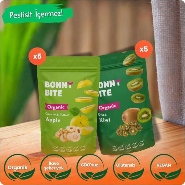 Bonny Bite Organik Çıtır Elma & Kurutulmuş Kivi 10'Lu Paketi - Image 1