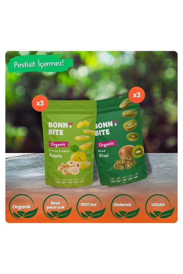 Bonny Bite Organik Çıtır Elma & Kurutulmuş Kivi 6'Lı Paketi - Image 1