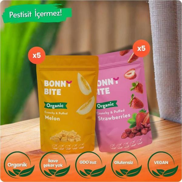 Bonny Bite Organik Çıtır Kavun & Çıtır Çilek 10'Lu Paket - Image 1