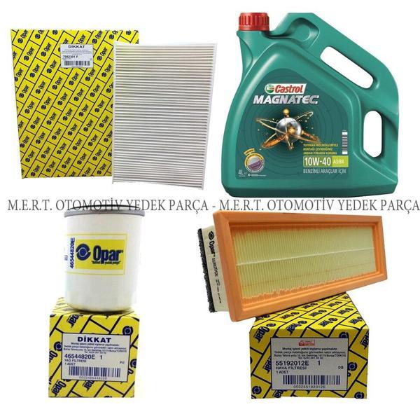 Fiat Albea 1.4 Yağ Bakım Filtre Seti Opar + Castrol - Image 1