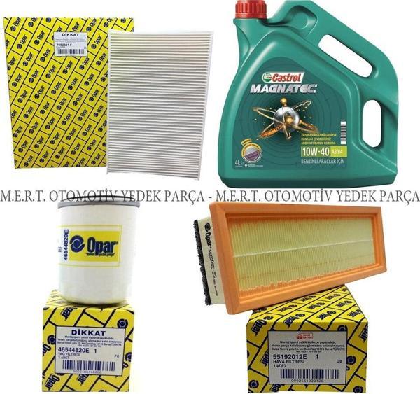 Fiat Albea 1.4 Yağ Bakım Filtre Seti Opar + Castrol - Image 1
