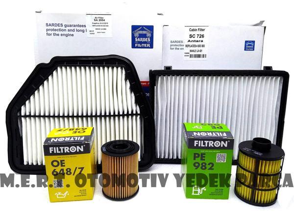 Opel Antara 2.0 Dizel 4'Lü Filtre Bakım Seti Sardes + Filtron - Image 1