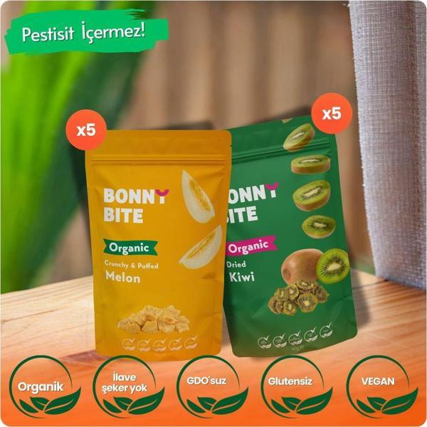 Bonny Bite Organik Çıtır Kavun & Kurutulmuş Kivi 10'Lu Paketi - Image 1